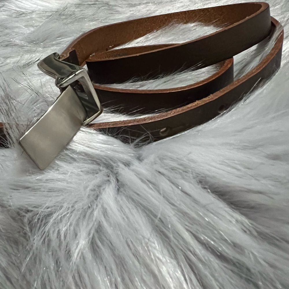 JACOB -made in ITALY Leather Belt with Silver Buckle
